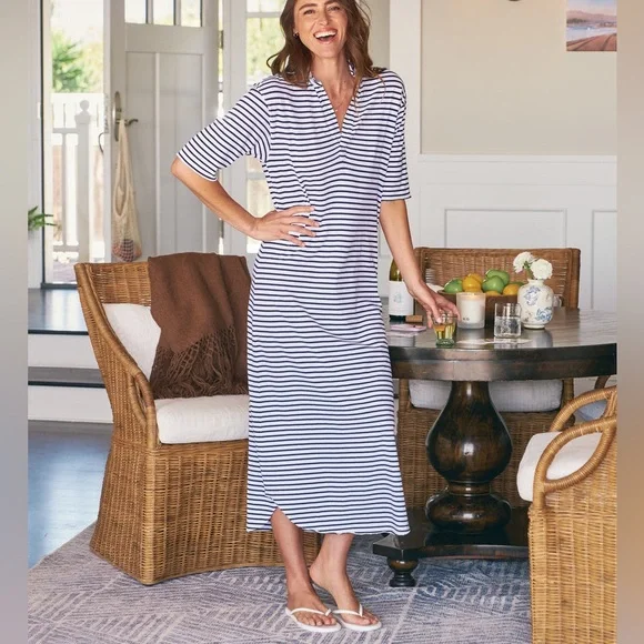 Frank & Eileen EMMA Popover Henley Maxi Dress, NWT - Picture 3 of 5